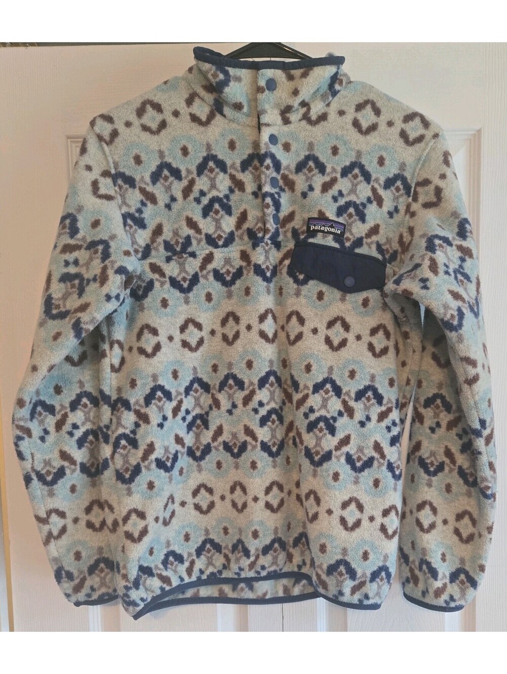 Patagonia tundra cluster Synchilla Sz xS 1/4 Zip Snap Aztec geometric fleece